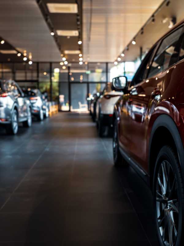 cars lined up in car park